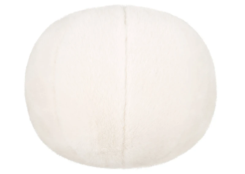 Tia Faux Fur Round Pillow Ivory