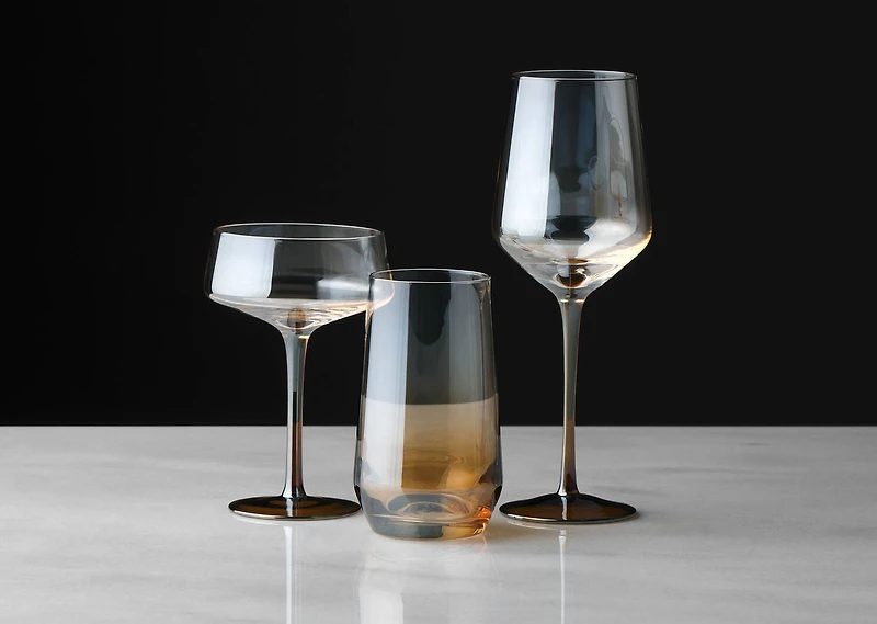 Abie Coupe Glass Topaz/Cognac