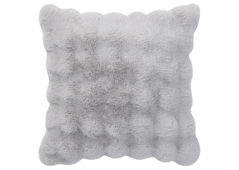 Zoey Faux Fur Pillow 24x24 Light Grey