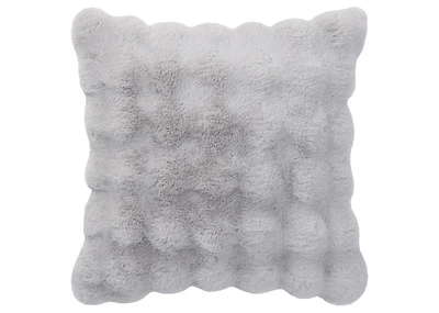 Zoey Faux Fur Pillow 24x24 Light Grey