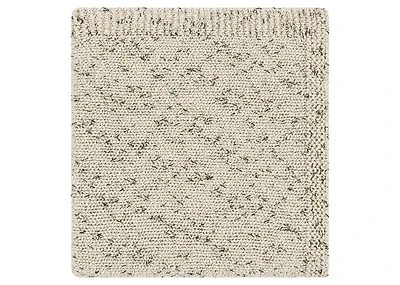 Lanark Cotton Flecked Throw Ivory/Grey