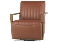 Simone Leather Swivel Chair -Ari Caramel