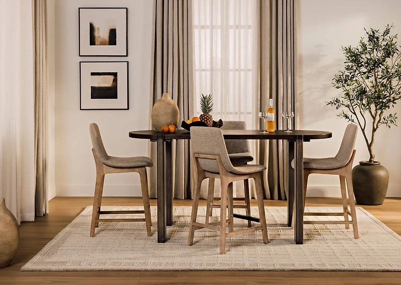 Nichols Wool Rug 96x120 Grey/Ivory