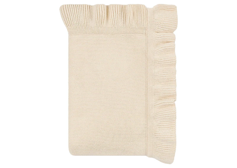 Claridge Cotton Ruffle Throw Natural