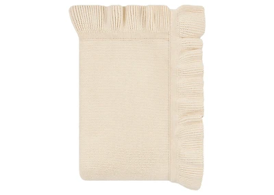 Claridge Cotton Ruffle Throw Natural