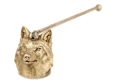 Wolf Candle Snuffer Brass