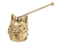 Wolf Candle Snuffer Brass