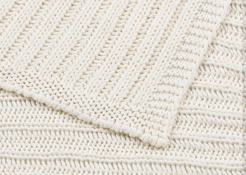 Emmons Cotton Throw Ivory