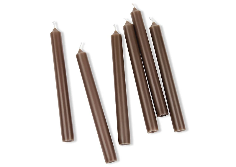 Cassa 6pc Taper Candles Set 8" Brown