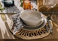 Erin Napkins Set of 6 Ivory/Grey