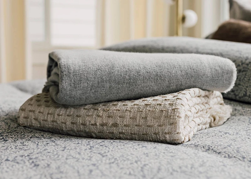 Withers Cotton Throw Natural/Ash