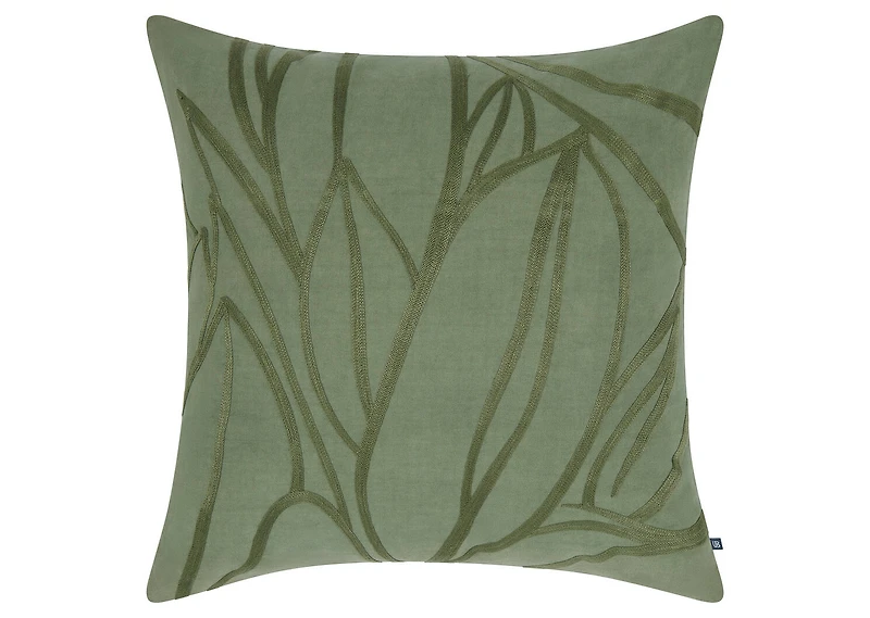 Meena Cotton Leaves Pillow 20x20 Green