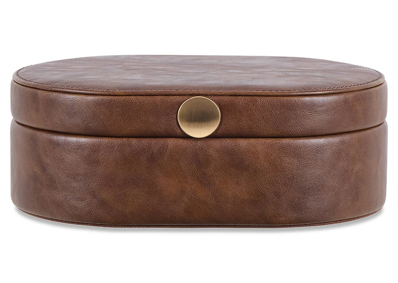 Tessa Storage Box Oval Large Cognac