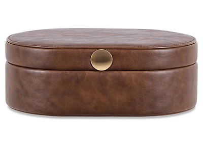 Tessa Storage Box Oval Large Cognac