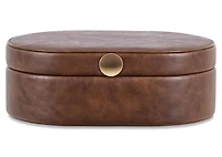 Tessa Storage Box Oval Large Cognac