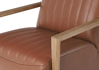 Simone Leather Swivel Chair -Ari Caramel