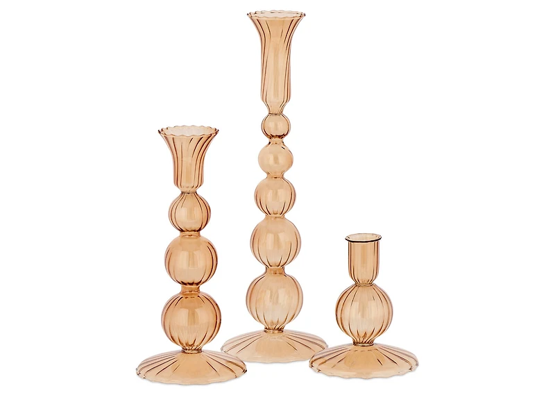 Betty Candle Holder Small Amber
