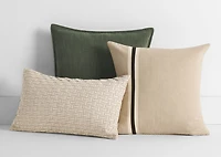 Leslie Cotton Pillow 20x20 Ivory/Blk