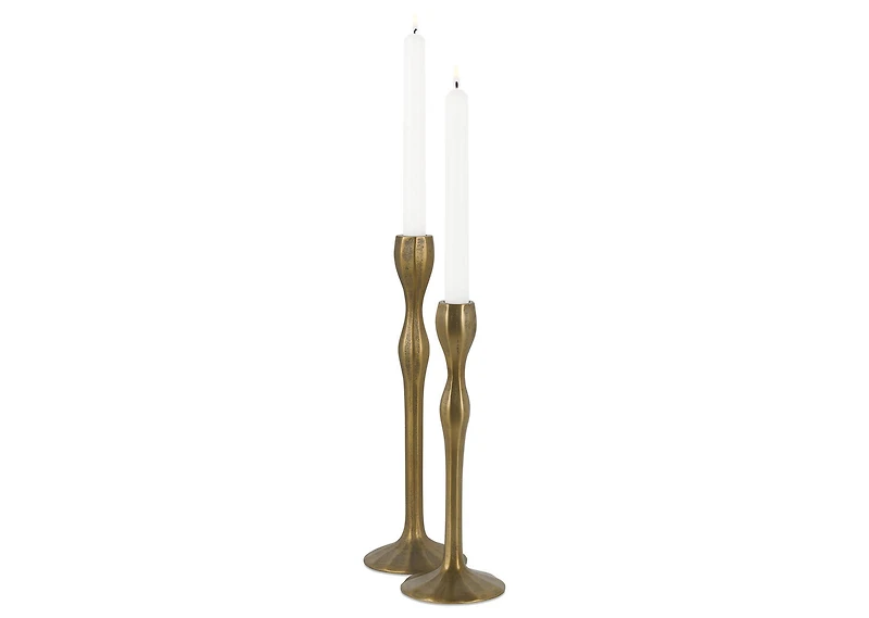 Ryah Candle Holder Tall Antiqued Brass