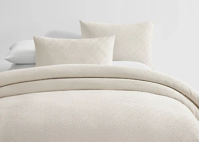 Beau Cotton Duvet Set Queen Oyster