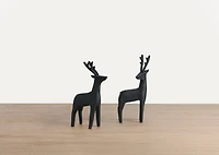 Nordic Reindeer Statue Set Black