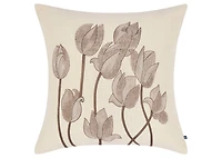 Ramea Cotton Floral Pillow 20x20 Iv/Brn