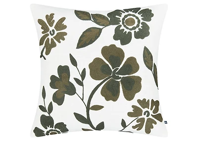 Suri Cotton Floral Pillow 20x20 Iv/Green