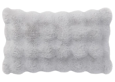 Zoey Faux Fur Pillow 14x24 Light Grey