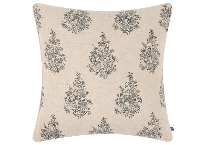 Amaris Cotton Pillow 20x20 Sand/Black