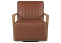 Simone Leather Swivel Chair -Ari Caramel