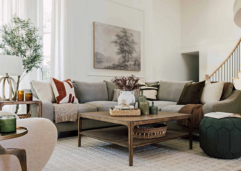 Nichols Wool Rug 108x144 Grey/Ivory