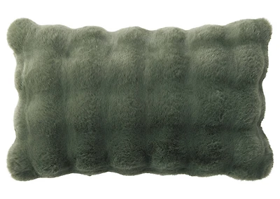 Zoey Faux Fur Pillow 14x24 Green