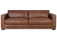Gaetano Leather Sofa -Saddle Brown