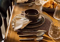 Tusket 16 piece Dish Set Brown