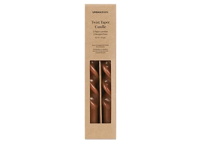 Twist Taper Candle Set Rust