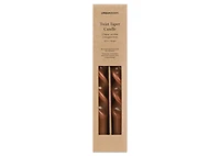 Twist Taper Candle Set Rust