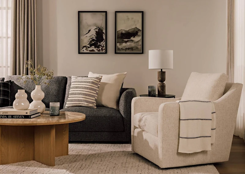 Rorke Swivel Chair -Camila Oyster