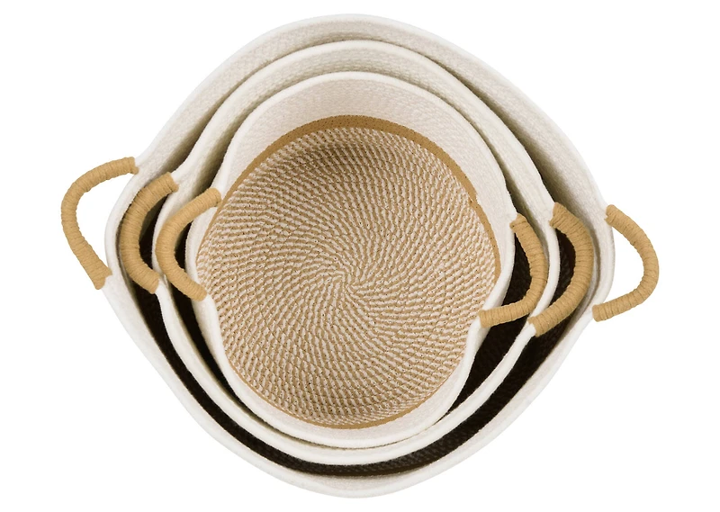 Rosio Basket Small Ivory/Tan