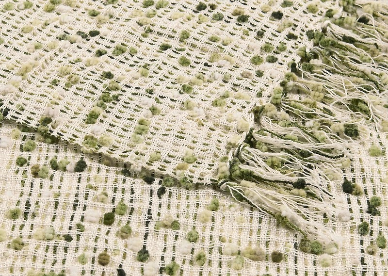 Nola Throw Ivory/Lt. Green/Dk. Green