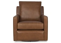 Sadie Leather Swivel Armchair -Arlo Rum