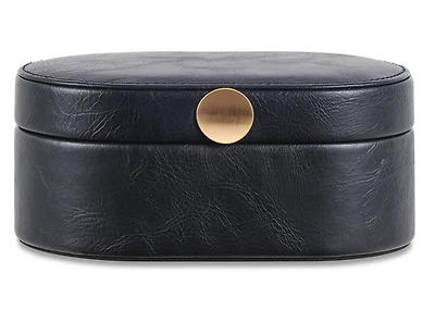 Tessa Storage Box Oval Small Black