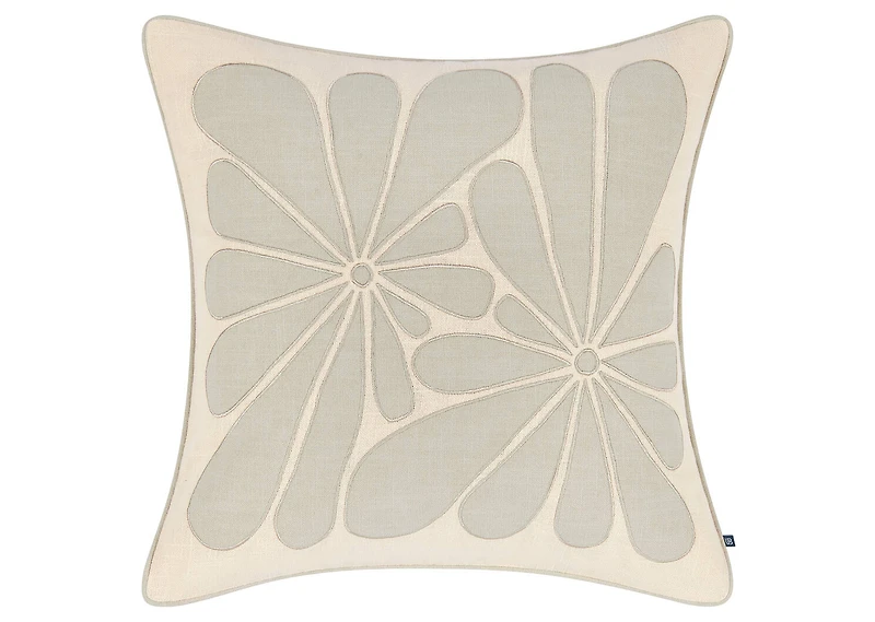 Sylva Cotton Floral Pillow 20x20 Iv/Sand