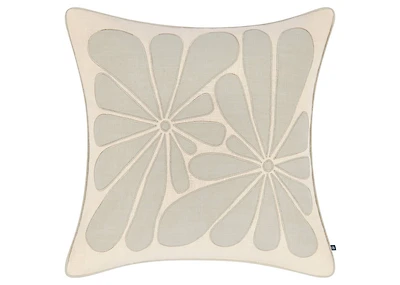 Sylva Cotton Floral Pillow 20x20 Iv/Sand