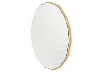 Zina Wavy Round Wall Mirror Brass