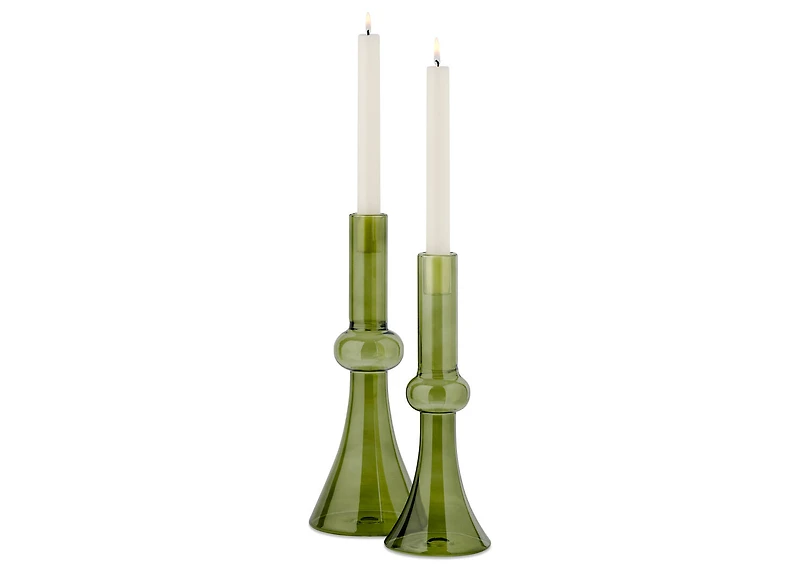 Renn Candle Holder Short Green