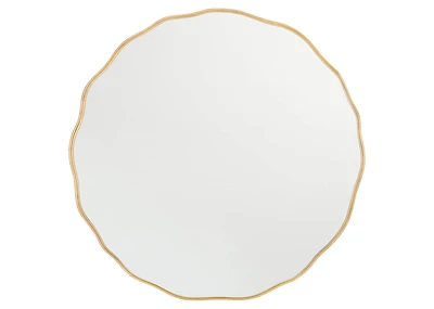 Zina Wavy Round Wall Mirror Brass