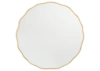 Zina Wavy Round Wall Mirror Brass