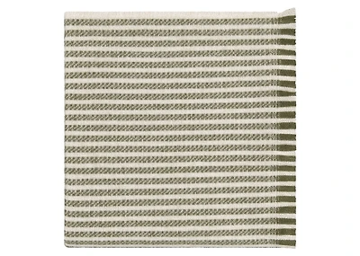 Elliott Stripe Throw Green/Ivory