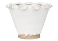 Ruffled Planter Large Antiqued White