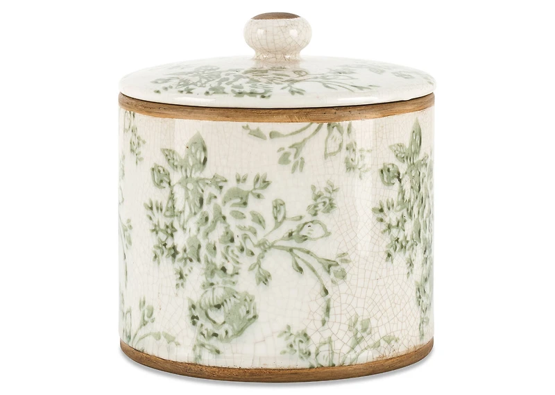 Chelsea Canister Large Ivory/Green